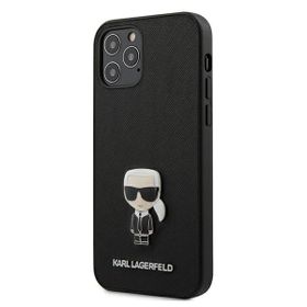 Karl Lagerfeld KLHCP12LIKMSBK iPhone 12Pro Max 6,7" czarny/black hardcase Saffiano Ikonik Metal