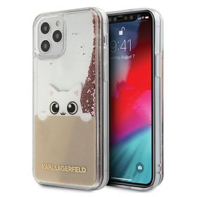 Karl Lagerfeld KLHCP12LPABGNU iPhone 12Pro Max różowo-złoty/pink gold hardcase PEEK A BOO Liquid Glitter