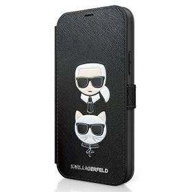 Karl Lagerfeld KLFLBKP12MSAKICKCBKiPhone 12/12 Pro 6,1" czarny/black book Saffiano Karl & Choupette