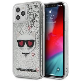 Karl Lagerfeld KLHCP12LLCGLSL iPhone12 Pro Max 6,7" srebrny/silver hardcase Liquid Glitter Choupette