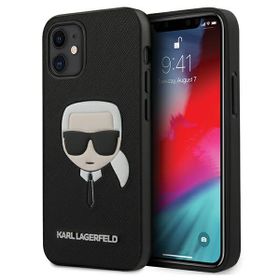 Karl Lagerfeld KLHCP12MSAKHBK iPhone12/12 Pro 6,1" czarny/black hardcase Saffiano Ikonik Karl`s Head