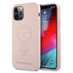 Karl Lagerfeld KLHCP12LSILTTPI iPhone12 Pro Max 6,7" Silicone Ikonik Outline różowy/pink
