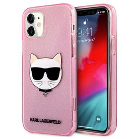 Karl Lagerfeld KLHCP12SCHTUGLP iPhone 12mini 5,4" różowy/pink hardcase Glitter Choupette