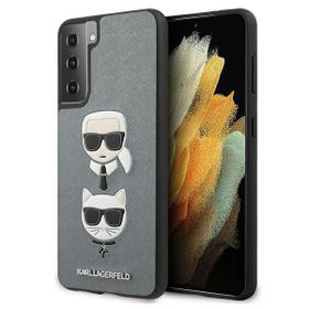Karl Lagerfeld KLHCS21SSAKICKCSL S21 G991 srebrny/silver hardcase Saffiano Ikonik Karl&Choupette Head