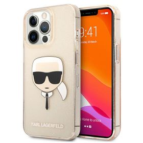 Karl Lagerfeld KLHCP13XKHTUGLGO iPhone13 Pro Max 6,7" złoty/gold hardcase Glitter Karl`s Head