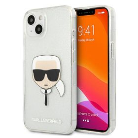 Karl Lagerfeld KLHCP13MKHTUGLS iPhone 13/ 14 / 15 6,1" srebrny/silver hardcase Glitter Karl`s Head