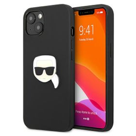 Karl Lagerfeld KLHCP13SPKMK iPhone 13mini 5,4" czarny/black hardcase Leather Ikonik Karl`s Head Metal