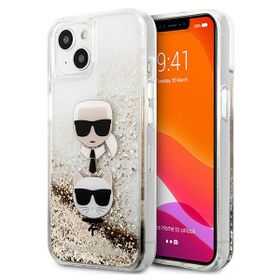 Karl Lagerfeld KLHCP13MKICGLD iPhone 13/ 14 / 15 6,1" złoty/gold hardcase Liquid Glitter Karl&Choupette Head
