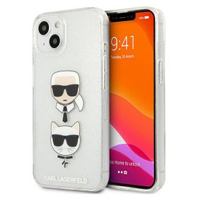 Karl Lagerfeld KLHCP13MKCTUGLS iPhone 13/ 14 / 15 6,1" srebrny/silver hardcase Glitter Karl`s & Choupette