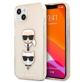 Karl Lagerfeld KLHCP13SKCTUGLGO iPhone13 mini 5,4" złoty/gold hardcase Glitter Karl`s & Choupette