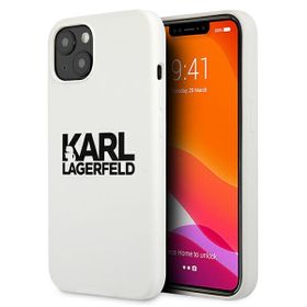 Karl Lagerfeld KLHCP13MSLKLWH iPhone 13/ 14 / 15 6,1" Silicone Stack Logo biały/white