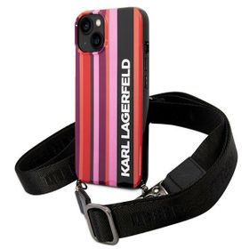 Karl Lagerfeld KLHCP14SSTSTP iPhone 14 / 15 / 13 6,1" hardcase różowy/pink Color Stripes Strap
