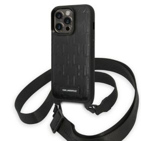 Karl Lagerfeld KLHCP14XSTMMK iPhone 14 Pro Max 6,7" hardcase czarny/black Monogram Plaque Logo Strap