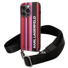 Karl Lagerfeld KLHCP14LSTSTP iPhone 14Pro 6,1" hardcase różowy/pink Color Stripes Strap