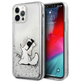 Karl Lagerfeld KLHCP12MGCFS iPhone 12/12 Pro 6,1" srebrny/silver hardcase Liquid Glitter Choupette Fun