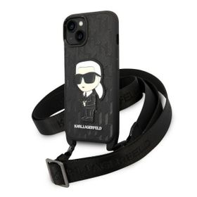 Karl Lagerfeld KLHCP14SSTKMK iPhone 14 / 15 / 13 6,1" czarny/black hardcase Monogram Ikonik Patch