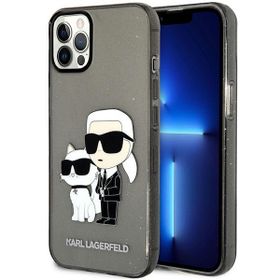 Karl Lagerfeld KLHCP12MHNKCTGK iPhone 12/12 Pro 6,1" czarny/black hardcase Gliter Karl&Choupette