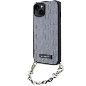 Karl Lagerfeld KLHCP14SSACKLHPG iPhone 14 / 15 / 13 6.1" srebrny/silver hardcase Saffiano Monogram Chain