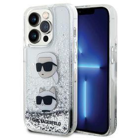 Karl Lagerfeld KLHCP14XLDHKCNS iPhone 14Pro Max 6.7" srebrny/silver hardcase Liquid Glitter Karl & Choupette Heads