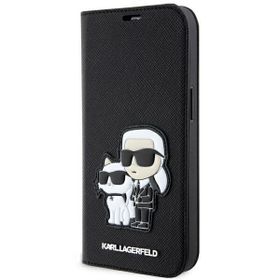 Karl Lagerfeld KLBKP14SSANKCPK iPhone 14/ 15 / 13 6.1" bookcase czarny/black Saffiano Karl & Choupette