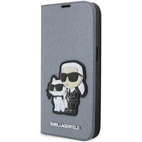 Karl Lagerfeld KLBKP14LSANKCPG iPhone 14Pro 6.1" bookcase srebrny/silver Saffiano Karl & Choupette