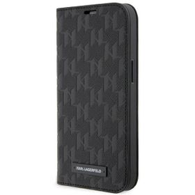 Karl Lagerfeld KLBKP14SSAKLHPK iPhone 14/ 15 / 13 6.1" bookcase czarny/black Saffiano Monogram