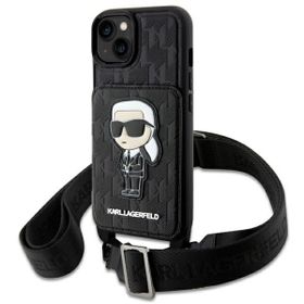 Karl Lagerfeld KLHCP14SCSAKHPKK iPhone14 / 15 / 13 6.1" hardcase czarny/black Crossbody Saffiano Monogram Ikonik