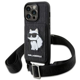 Karl Lagerfeld KLHCP14XCSAKHPCK iPhone14 Pro Max 6.7" hardcase czarny/black Crossbody Saffiano Monogram Choupette