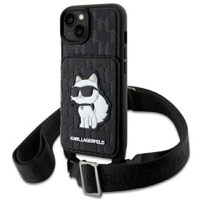 Karl Lagerfeld KLHCP14SCSAKHPCK iPhone14 / 15 / 13 6.1" hardcase czarny/black Crossbody Saffiano Monogram Choupette