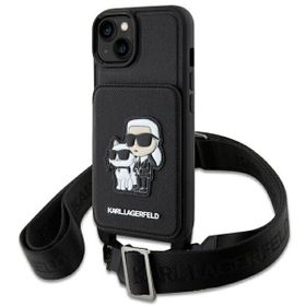 Karl Lagerfeld KLHCP14MCSAKCPMK iPhone 14 Plus / 15 Plus 6.7" hardcase czarny/black Crossbody Saffiano Karl & Choupette