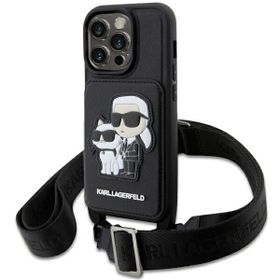 Karl Lagerfeld KLHCP14LCSAKCPMK iPhone14 Pro 6.1" hardcase czarny/black Crossbody Saffiano Karl & Choupette