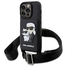 Karl Lagerfeld KLHCP14XCSAKCPMK iPhone14 Pro Max 6.7" hardcase czarny/black Crossbody Saffiano Karl & Choupette
