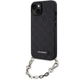 Karl Lagerfeld KLHCP14SSACKLHPK iPhone 14 / 15 / 13 6.1" czarny/black hardcase Saffiano Monogram Chain