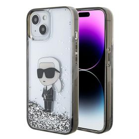 Karl Lagerfeld KLHCP15SLKKNSK iPhone 15 / 14 / 13 6.1" transparent hardcase Liquid Glitter Ikonik