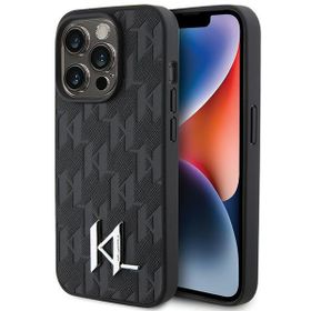 Karl Lagerfeld KLHCP15XPKLPKLK iPhone 15Pro Max 6.7" czarny/black hardcase Leather Monogram Hot Stamp Metal Logo