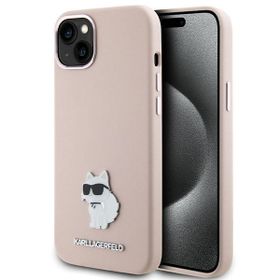 Karl Lagerfeld KLHCP15SSMHCNPP iPhone 15 / 14 / 13 6.1" różowy/pink Silicone Choupette Metal Pin