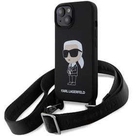 Karl Lagerfeld KLHCP15SSCBSKNK iPhone 15 / 14 / 13 6.1" hardcase czarny/black Crossbody Silicone Ikonik