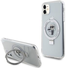 Karl Lagerfeld KLHMN61HMRSKCH iPhone 11 / Xr 6.1" biały/white hardcase Ring Stand Karl&Choupettte MagSafe