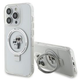 Karl Lagerfeld KLHMP14LHMRSKCH iPhone 14 Pro 6.1" biały/white hardcase Ring Stand Karl&Choupettte MagSafe