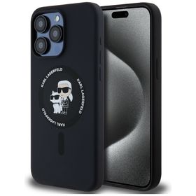 Karl Lagerfeld KLHMP15XSCMKCRHK iPhone 15 Pro Max 6.7" czarny/black hardcase Silicone Karl & Choupette Ring MagSafe