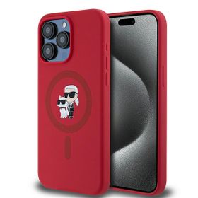 Karl Lagerfeld KLHMP15XSCMKCRHR iPhone 15 Pro Max 6.7" czerwony/red hardcase Silicone Karl & Choupette Ring MagSafe
