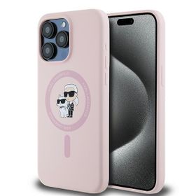 Karl Lagerfeld KLHMP15LSCMKCRHP iPhone 15 Pro 6.1" różowy/pink hardcase Silicone Karl & Choupette MagSafe