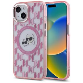 Karl Lagerfeld KLHMP15MHMCKMHP iPhone 15Plus 6.7" różowy/pink IML Monogram Karl&Choupette Head MagSafe