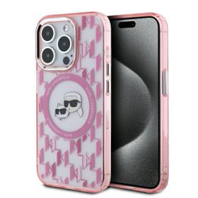Karl Lagerfeld KLHMP15LHMCKMHP iPhone 15Pro 6.1" różowy/pink IML Monogram Karl&Choupette Head MagSafe