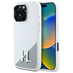 Karl Lagerfeld KLHMP16LSCMKMPCH iPhone   16 Pro 6.3" biały/white hardcase Silicone Initial Metal Logo MagSafe