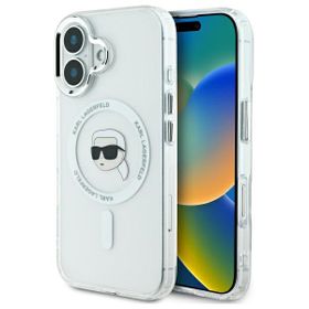 Karl Lagerfeld KLHMP16MHLSKIH iPhone Plus 6.7" biały/white hardcase IML Metal Karl Head MagSafe