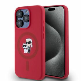 Karl Lagerfeld KLHMP15LSCMKCRHR iPhone 15 Pro 6.1" czerwony/red hardcase Silicone Karl&Choupette Heads Ring MagSafe
