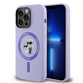 Karl Lagerfeld KLHMP14LSCMKCRHU iPhone 14 Pro 6.1" fioletowy/purple hardcase Silicone Karl&Choupette Heads Ring MagSafe