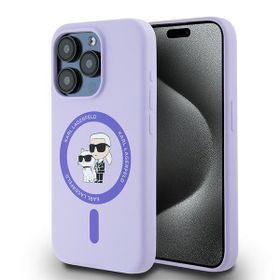 Karl Lagerfeld KLHMP15LSCMKCRHU iPhone 15 Pro 6.1" fioletowy/purple hardcase Silicone Karl&Choupette Heads Ring MagSafe