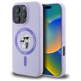 Karl Lagerfeld KLHMP16LSCMKCRHU iPhone 16 Pro 6.3" fioletowy/purple hardcase Silicone Karl&Choupette Ring MagSafe